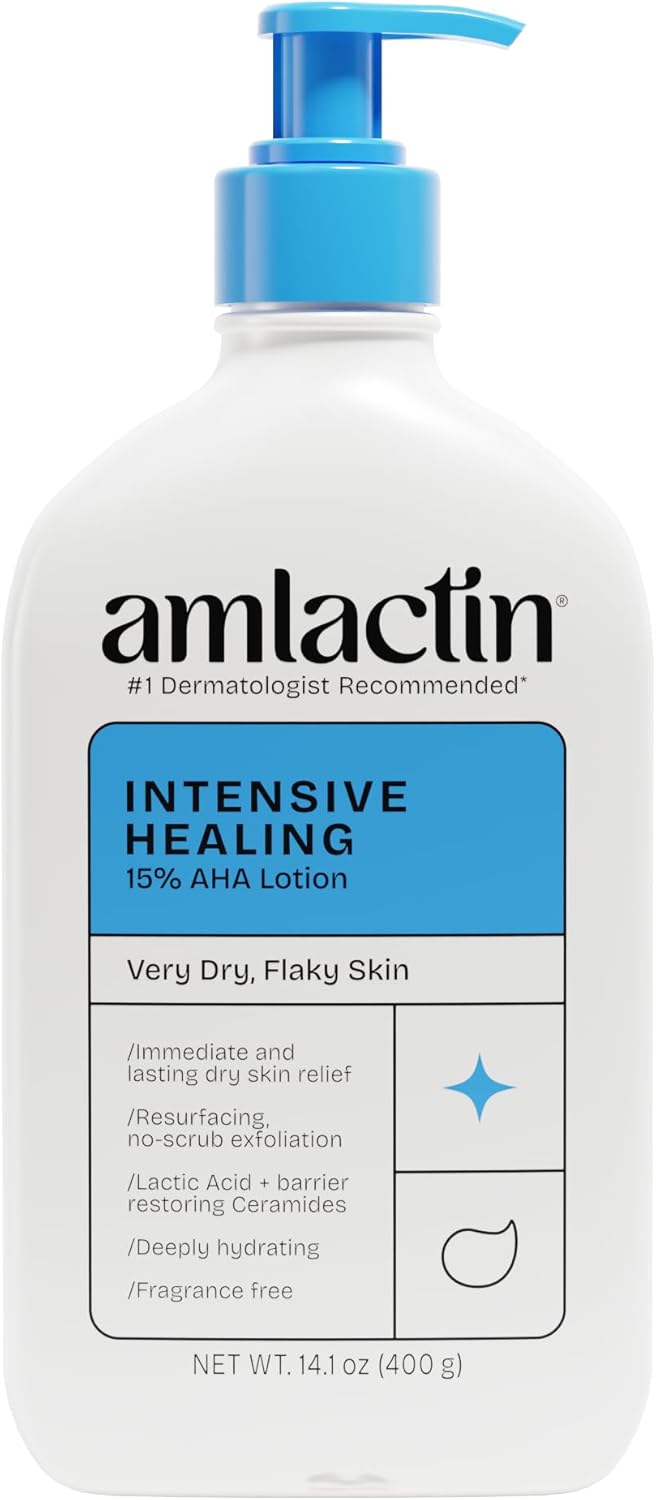 AmLactin Intensive Healing Body Lotion - Therapeutic Lotion for Extremely Dry Skin - No-Scrub Exfoliator and Moisturizer with 15% Lactic Acid AHA and Ceramides, 7.9 oz (Packaging May Vary) - Image 9