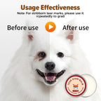 Pet tear stain remover cream showing ingredients and usage