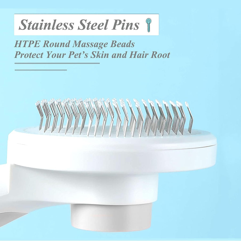 SimpleDot dog and cat slicker brush stainless steel bristles with massage beads