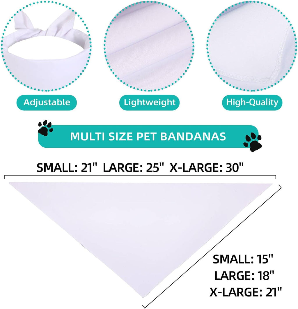 Plain white DIY heat transfer pet scarf displayed flat showing the triangle shape design.