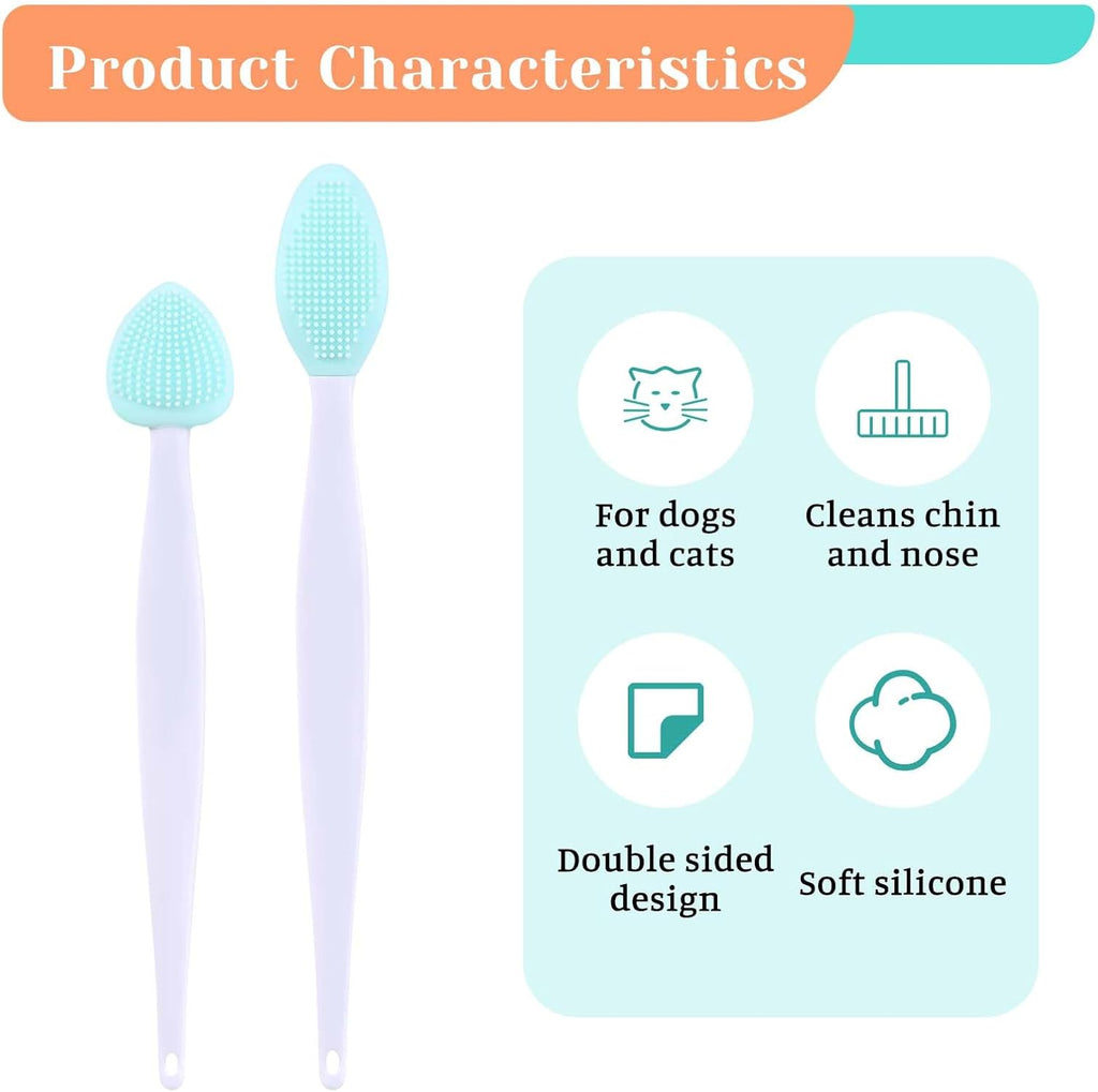 JJUNW heart shaped cat grooming brush designed for sensitive blackhead removal around the pet jawline