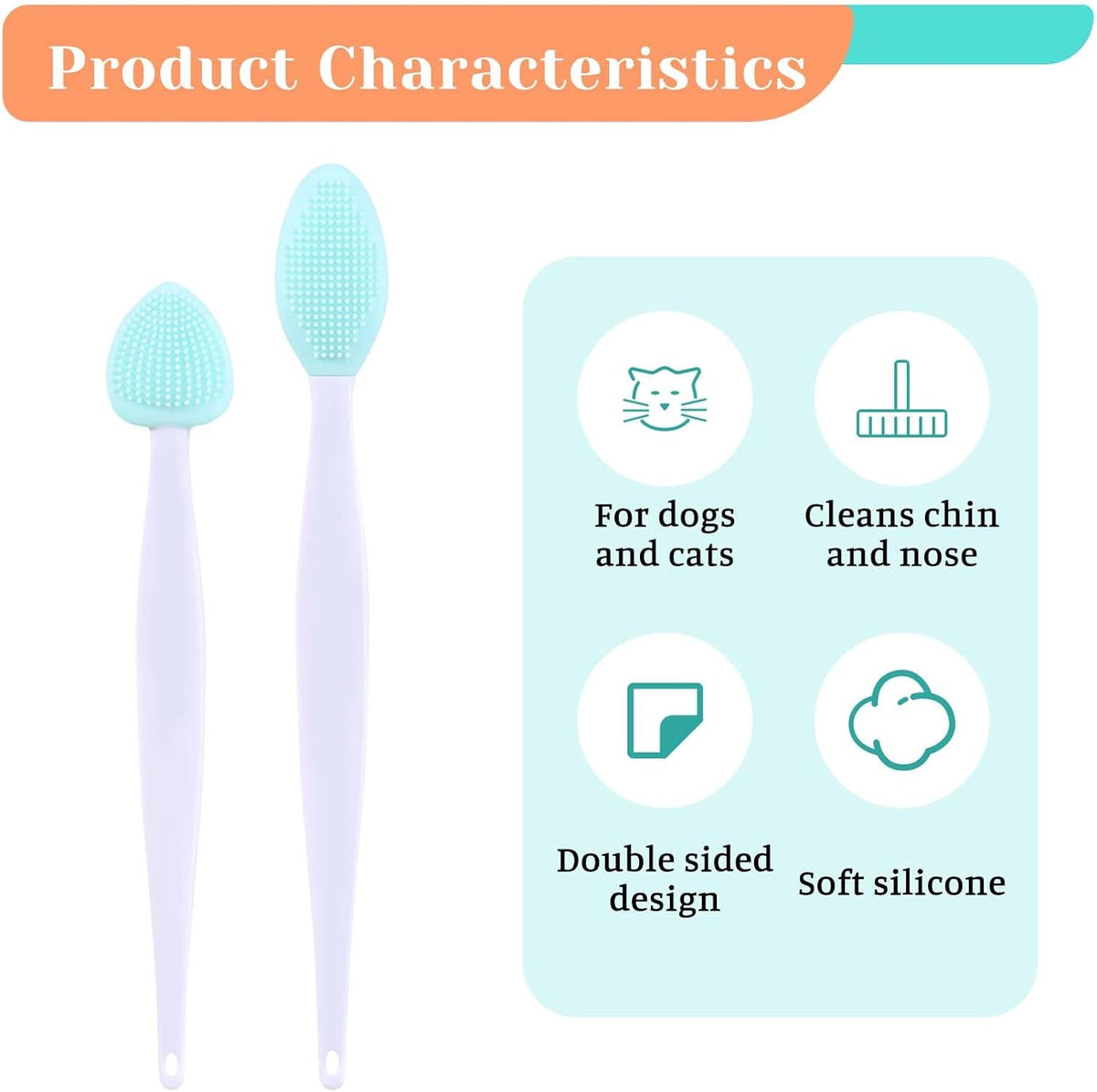 JJUNW heart shaped cat grooming brush designed for sensitive blackhead removal around the pet jawline
