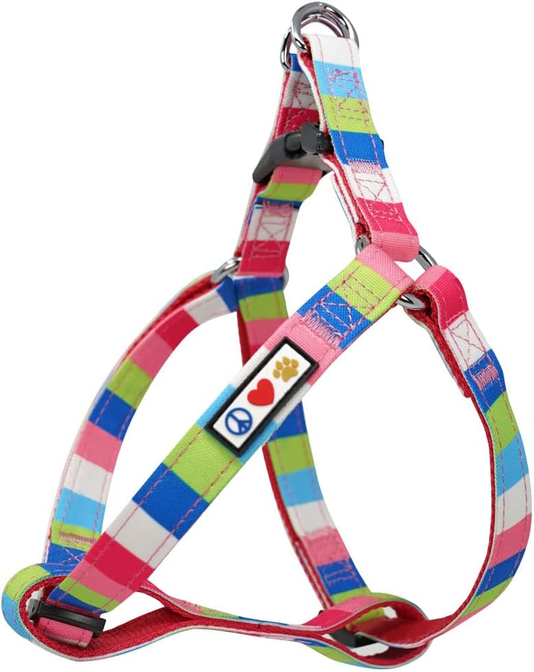 Pawtitas Multicolor Step-in Dog Harness - Adjustable No-Pull Vest for Puppies to Seniors, Safe & Comfortable S Blue/Teal/Yellow - Image 14