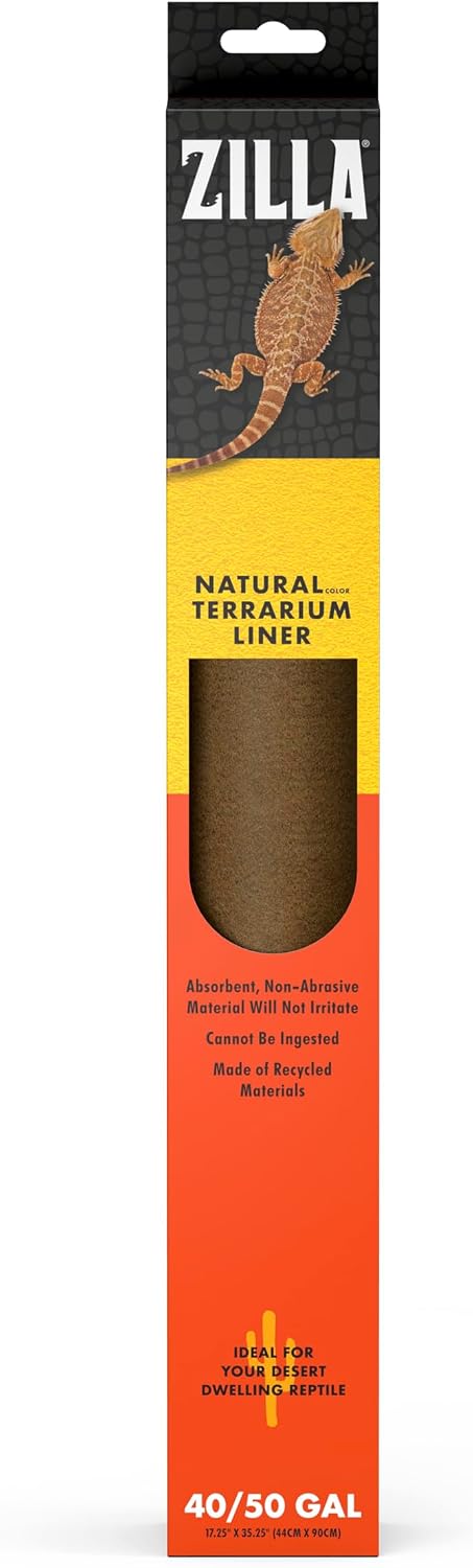 Zilla reptile terrarium bedding substrate floor liner brown front view in packaging.