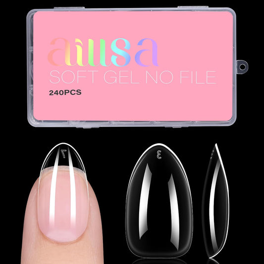 Aillsa Short Almond Nail Tips 240 piece set front view