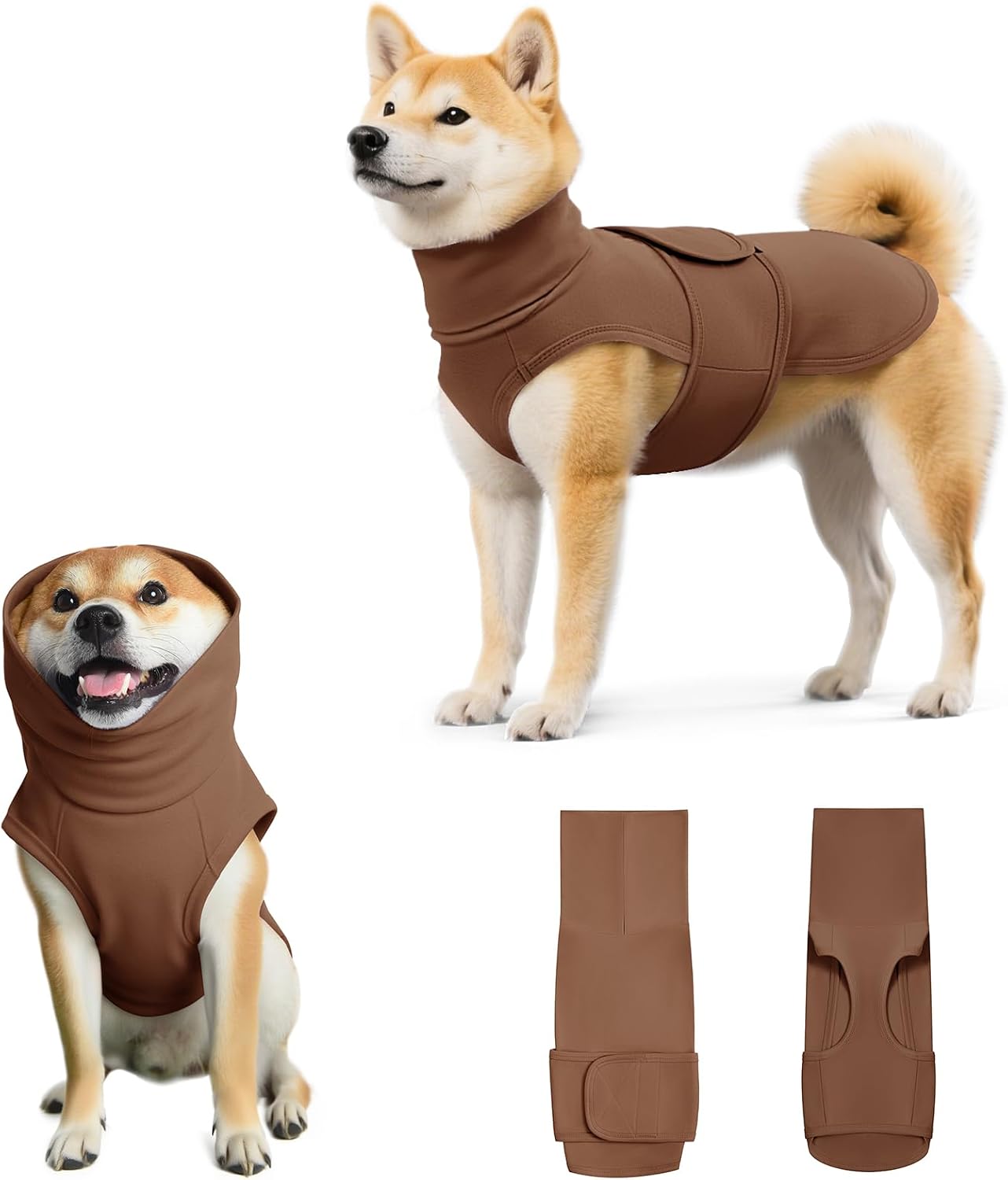 Dog Anxiety Calming Vest Adjustable Turtleneck Thunder Shirt Jacket for Fireworks, Separation, Vet Visits, Pet Hoodie for Large Medium Dogs - Image 15