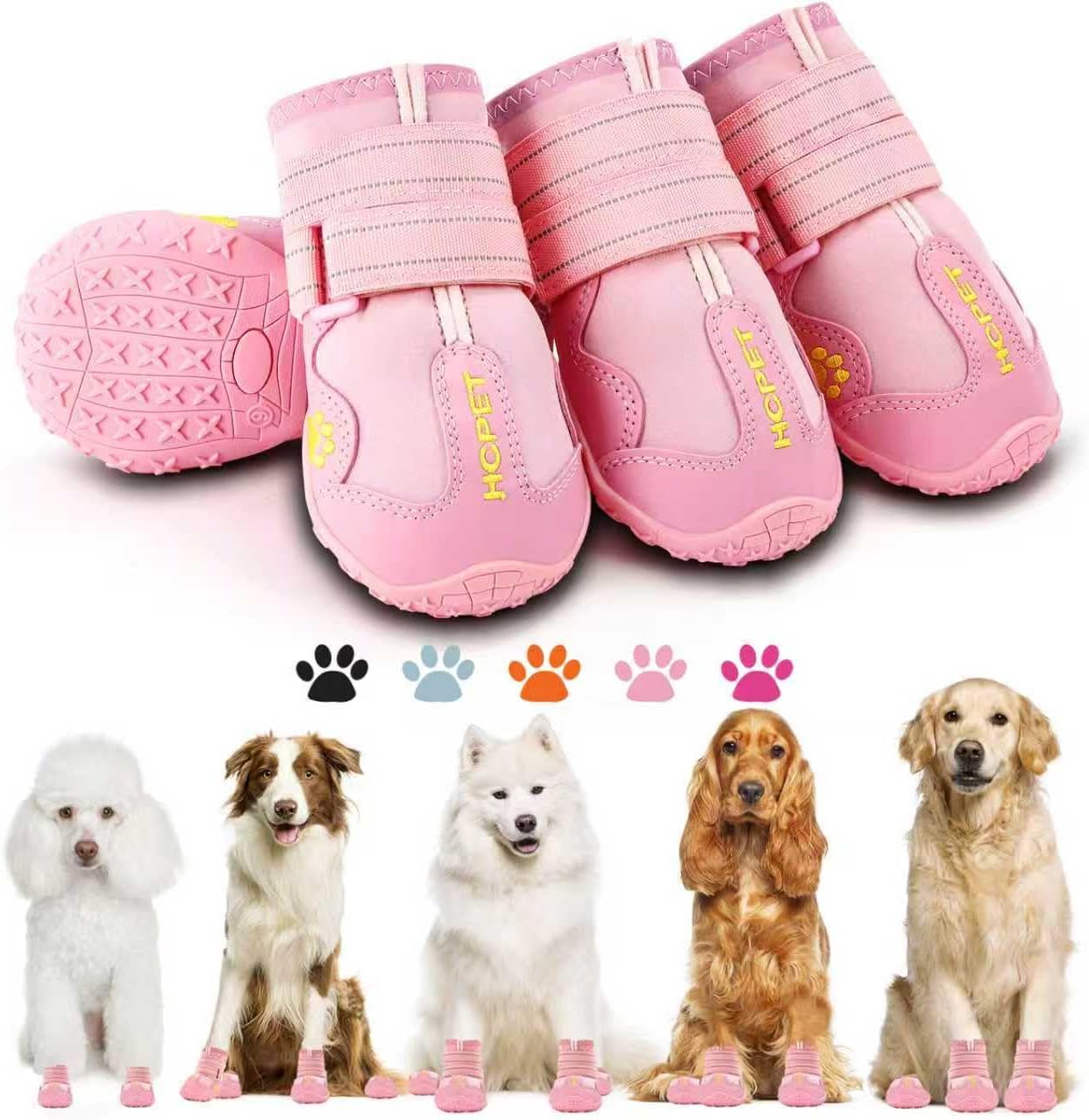 Hcpet Dog Boots, Dog Shoes for Large Dogs, Medium Dog Boots & Paw Protectors, Anti-Slip Dog Booties for Hot Pavement Winter Snow Hiking with Reflective Straps Black Size 6 - Image 11