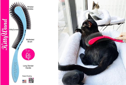 KittyWand blue grooming wand back surface for large area brushing