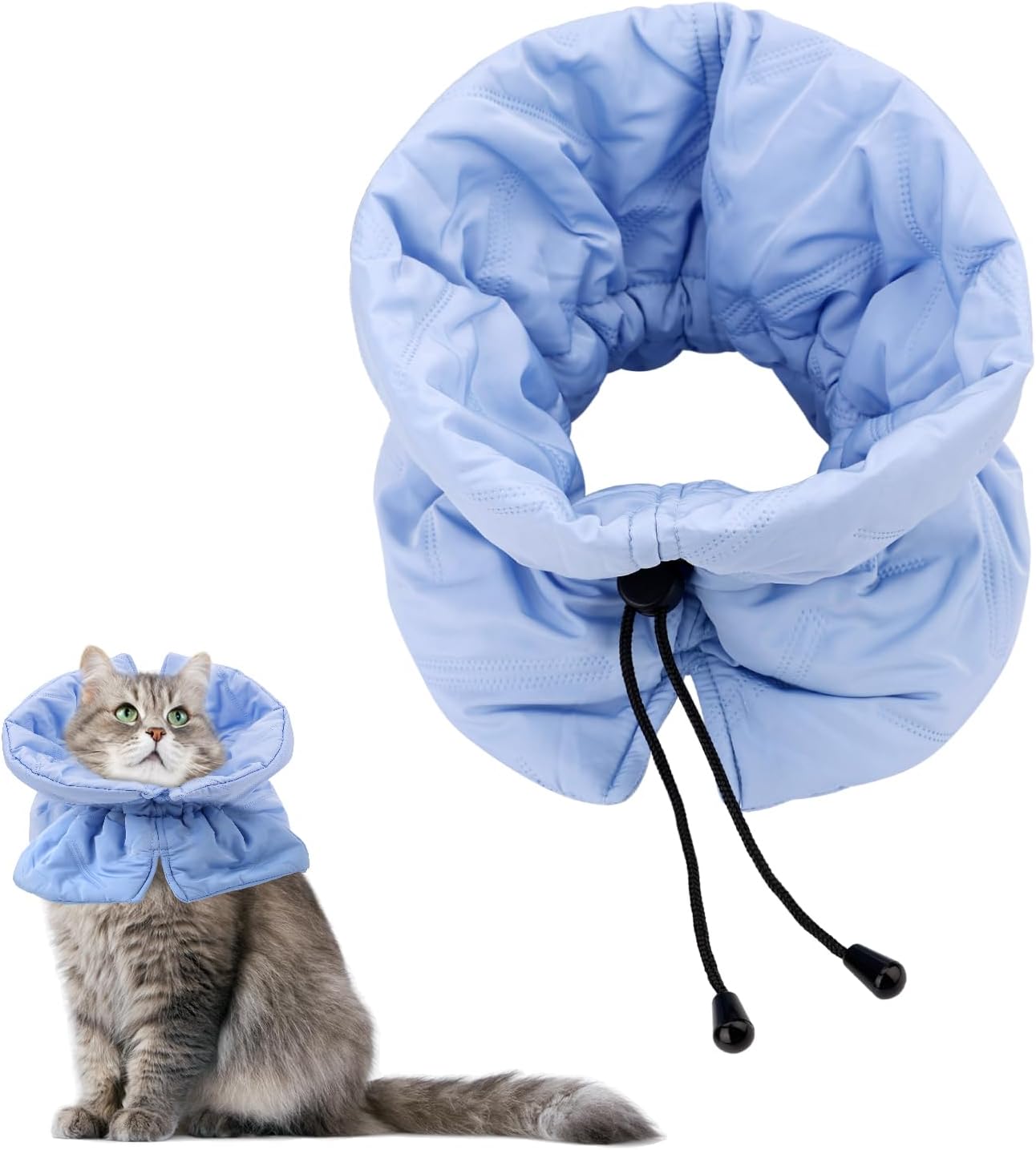 BOXOB adjustable recovery collar front view for cat wound protection