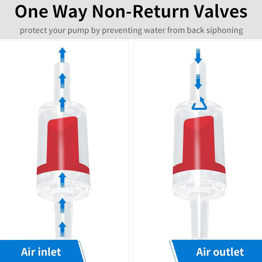 Ten pieces set of imported aquaneat non return valves for aquarium aeration systems.