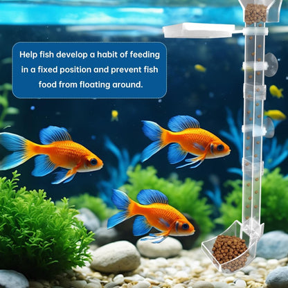 Square large open mouth funnel design of aquarium feeder tube for easy food pouring.