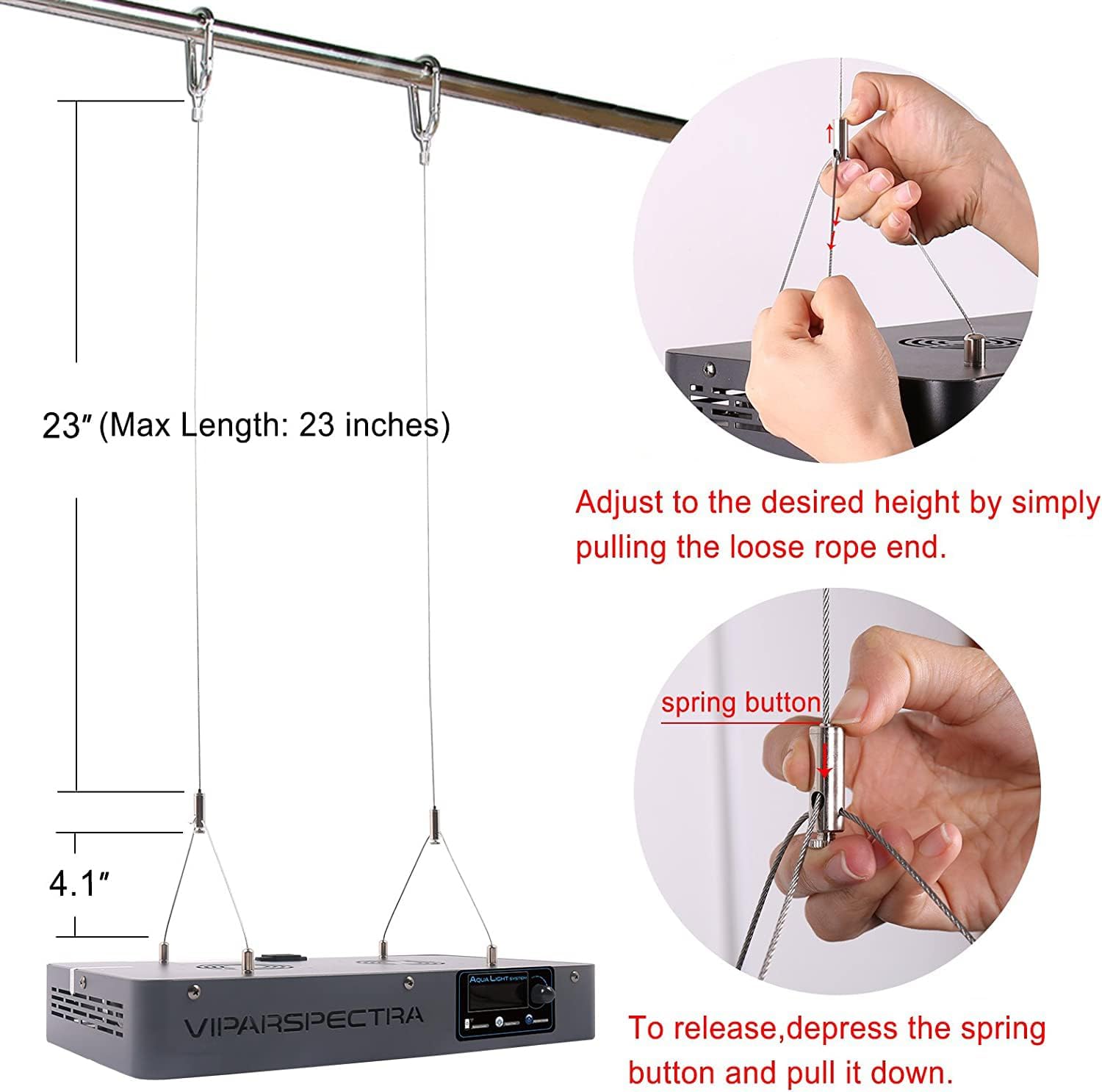 Viparspectra LED aquarium light hanging kit and mounting hardware