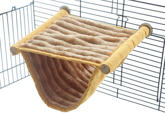 Emours double bunkbed hammock front view in small animal cage