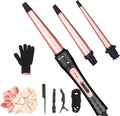 Jaeton 3 in 1 interchangeable hair curling wand set front view