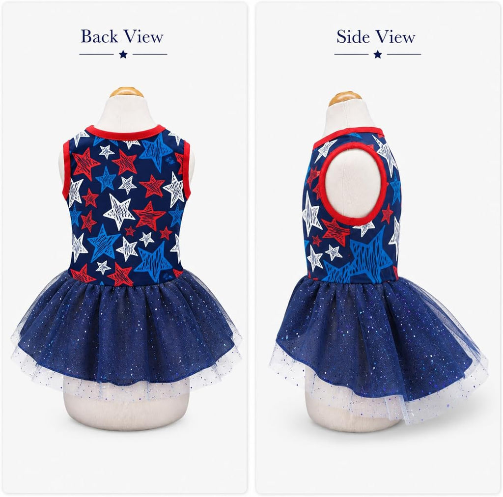 Miiemiu USA flag themed pet clothing close up of mesh tulle