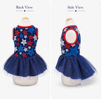 Miiemiu USA flag themed pet clothing close up of mesh tulle