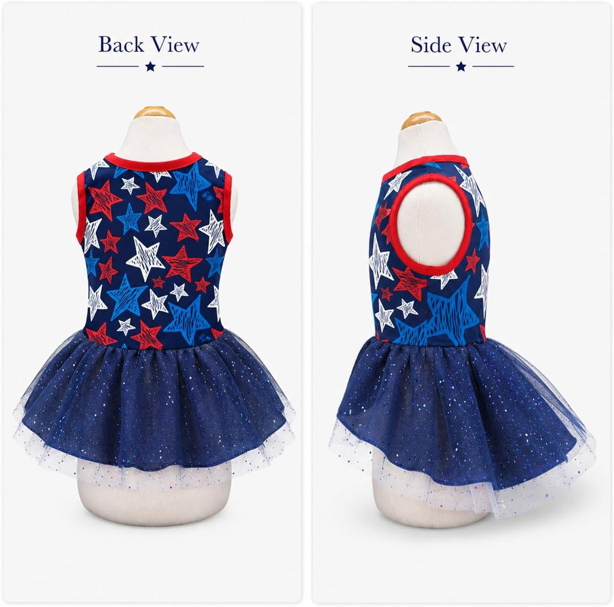 Miiemiu USA flag themed pet clothing close up of mesh tulle