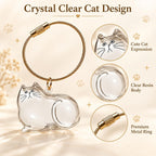 Cat Fur Memorial Keychain Keepsake Capsule Hair Storage Pendant for Pet Remembrance Fillable - Image 2