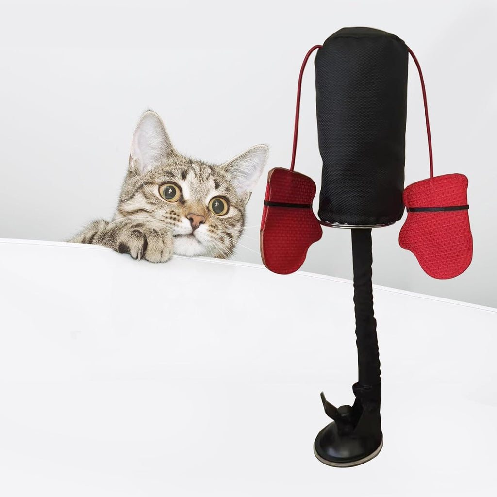 Wobbling cat teaser punching bag toy for hunting instinct stimulation