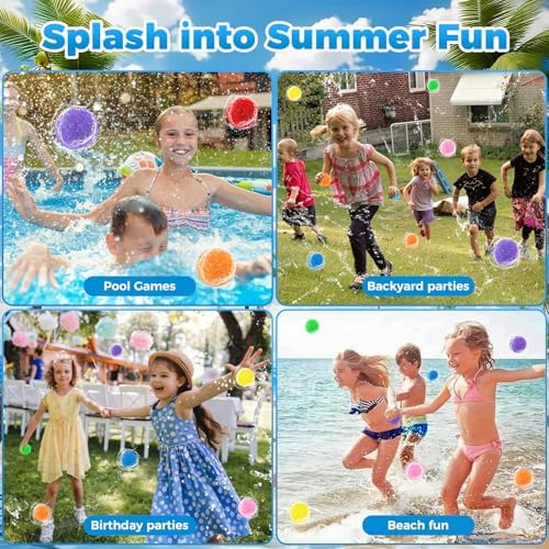 Quick fill eco friendly water toys stored neatly inside the included black mesh storage bag.