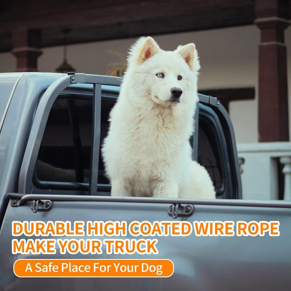 Dog Seatbelt, Car Harness with Coated Wire Rope, Happy Ride Dog Zipline, Safety Restraint No-Chew Tether Cable (Stainless Steel, 5 FT) - Image 6