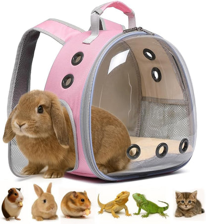 Bunny Carrier, Guinea Pig Carrier,Small Animal Carrier Backpack for Rabbit,Bearded Dragon, Lizard,Hamster,Kitten. Breathable Pet Travel Cage Bag Perfect for Vet Visits & Outdoor Adventures (Black) - Image 9