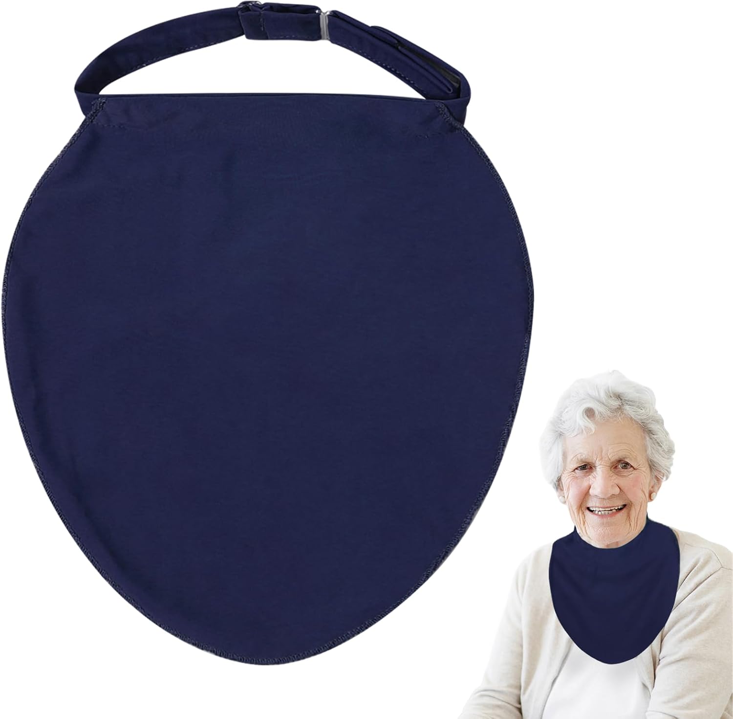 COHEALI Tracheostomy Cover front view showing soft blue fabric protector.