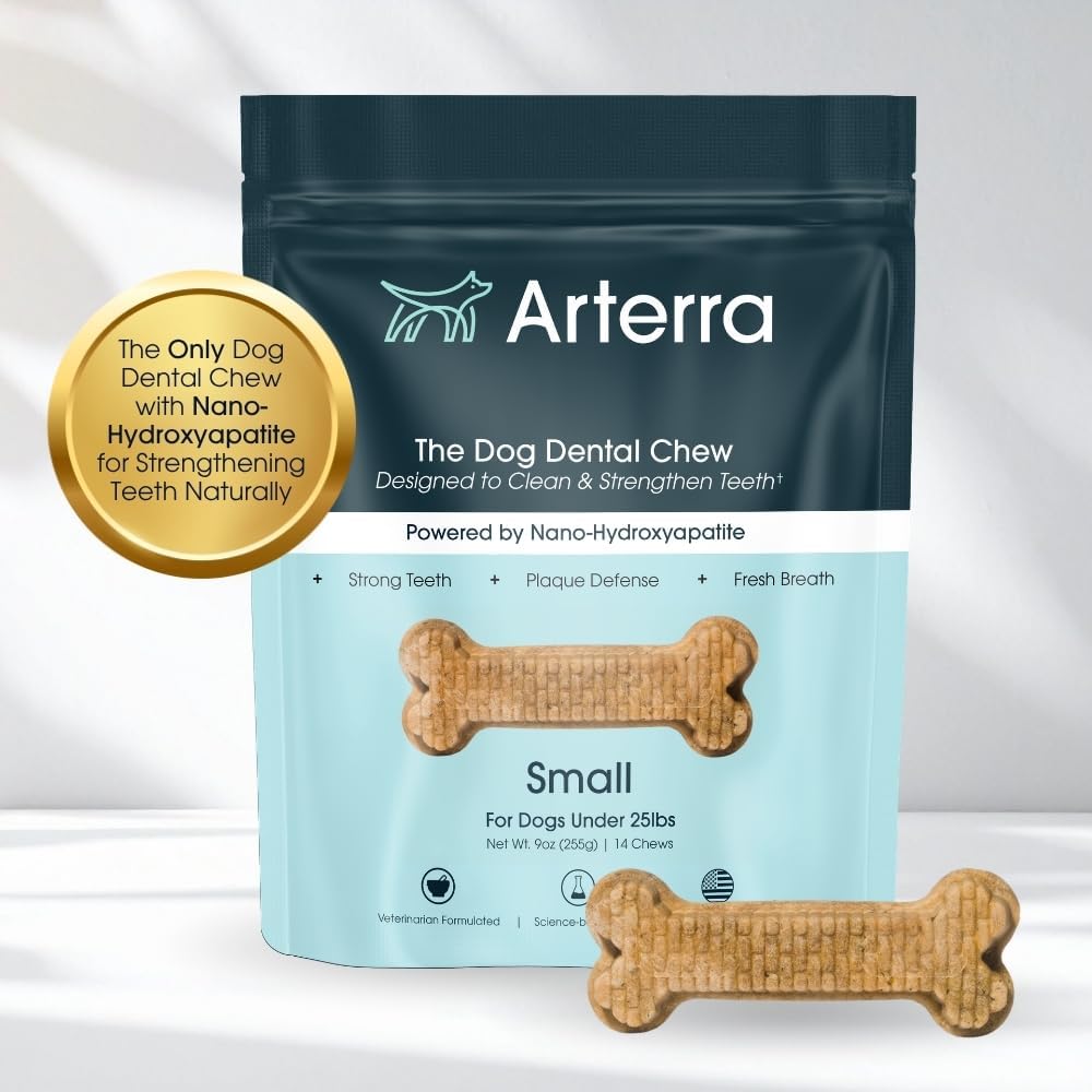 Arterra premium nano-hydroxyapatite pet dental chew close up shot