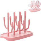 YilulvDeng pink baby bottle drying rack front view on countertop