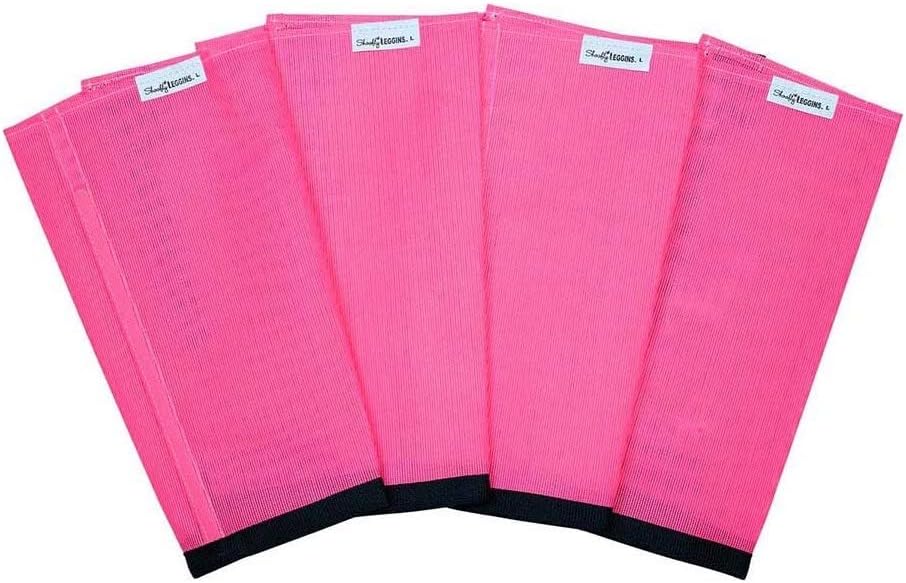 SHOOFLY Horse Leggins in pink front view on horse legs.