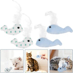 Interactive feather plume plush toy stimulating cat hunting instincts