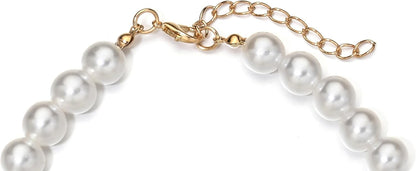 Fashionable faux pearl and rhinestone necklace for kittens