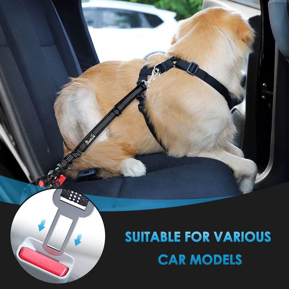 SlowTon adjustable reflective dog safety tether