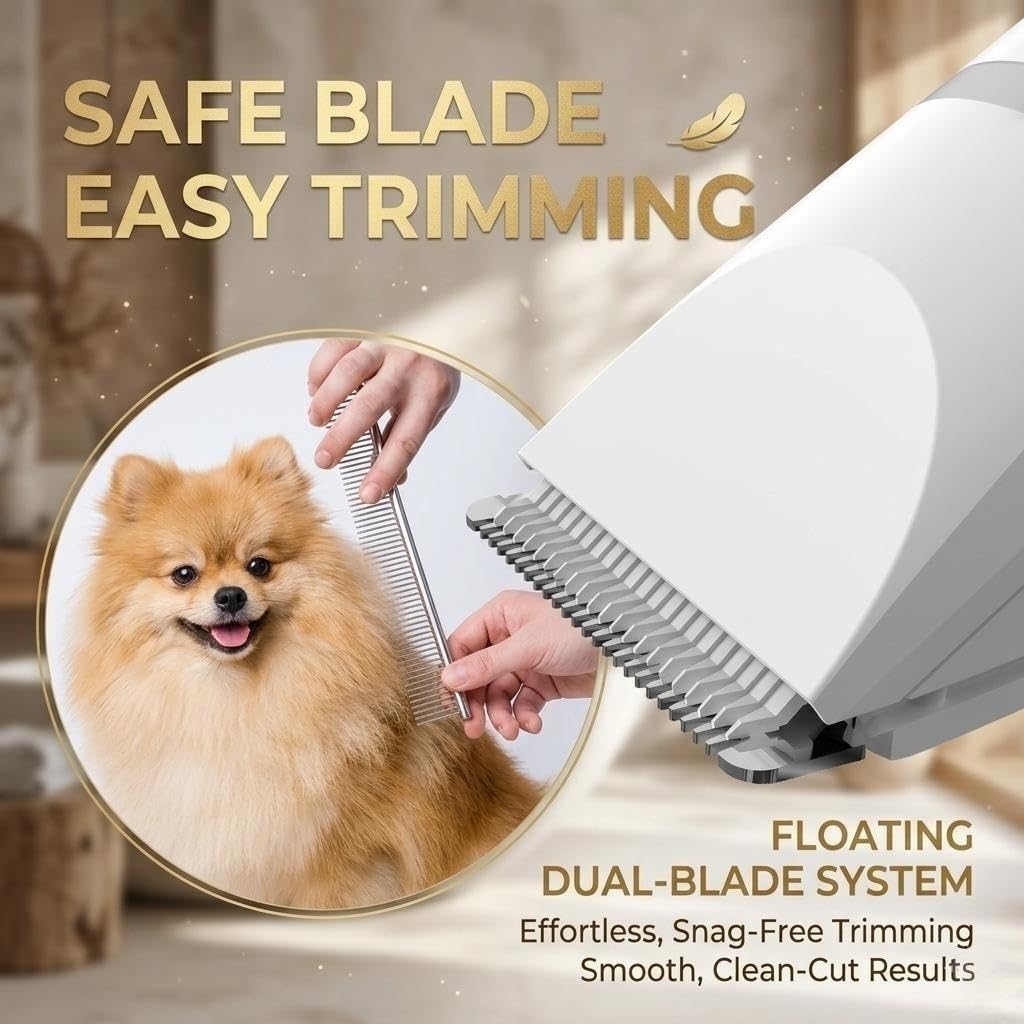 PRMT white pet clipper kit packaged neatly for home pet grooming.