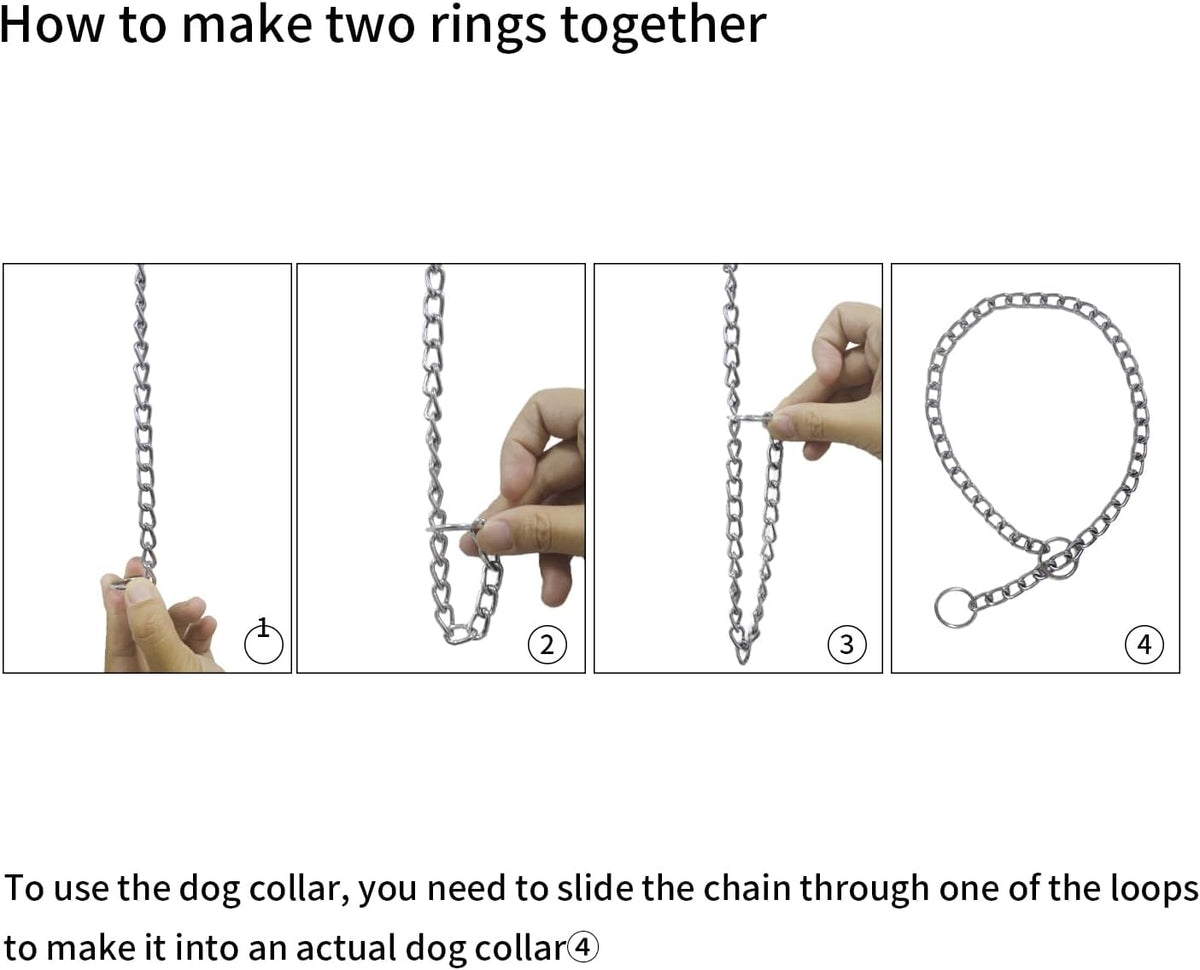 Heavy duty chrome plated dog training chain