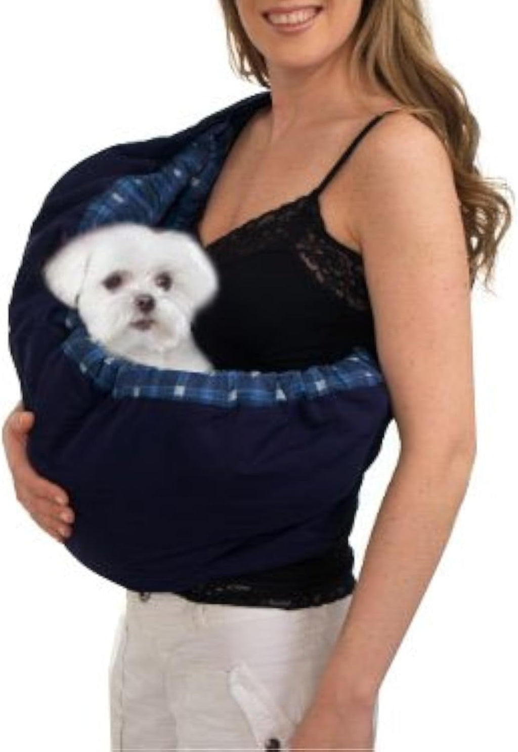 Folded OrgMemory pet sling carrier for easy storage