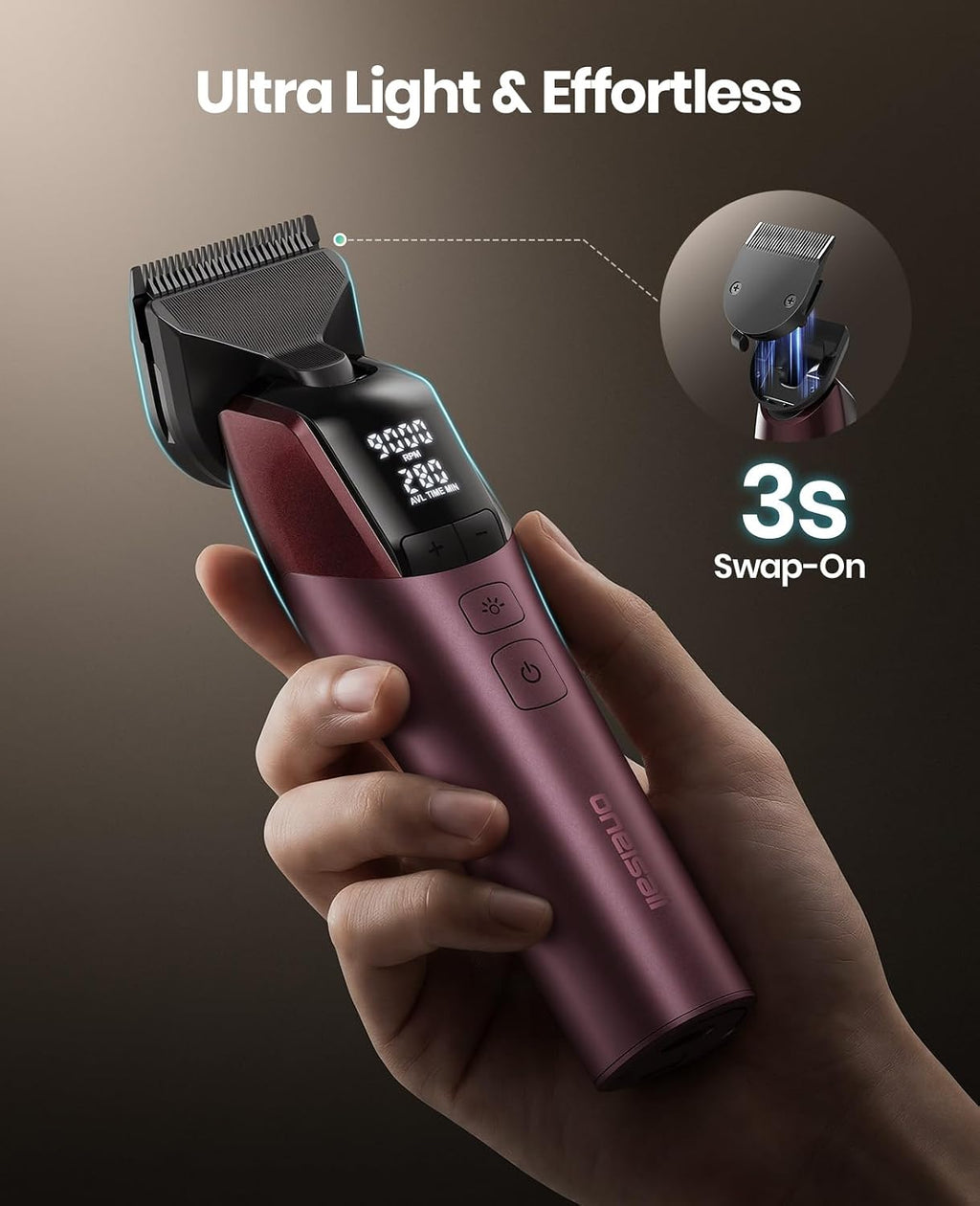 oneisall Dog Clippers for Grooming Thick Hair, Professional 9000RPM 5 Speed with 5 in 1 DLC Blade, 280min Cordless, Low Noise Dog Grooming Kit with 8 Metal Combs Carring Case for Dogs Cats Homepro A1 - Image 9