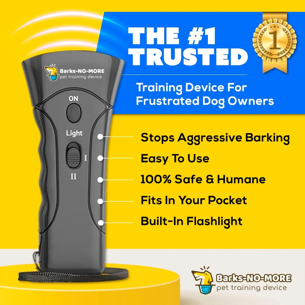 Handheld dog bark deterrent device with button interface