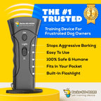 Handheld dog bark deterrent device with button interface