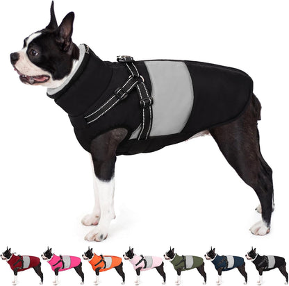 AOFITEE Dog Coat, Large Dog Jacket, Dogs Coat with Harness Built in, Reflective Waterproof Dogs Jackets Winter with Furry Collar, Warm Polar Fleece Pet Sweater Snowsuit for Doberman, Great Dane XXXL - Image 14