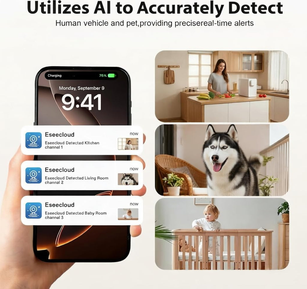 Alarm clock camera mobile app interface demo