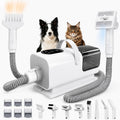 DR.BUNORDLE 8-in-1 dog grooming vacuum kit front view featuring the main white central suction unit.