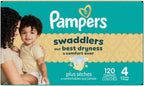 Pampers Swaddlers Diapers, Size 4 (15-34 lbs), 120 Count, Absorbent, Keeps Baby Dry and Comfortable, Skin Safe Disposable Baby Diaper (Packaging May Vary) - Image 15