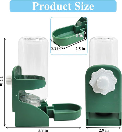 kathson Rabbit Water Dispenser for Cage 17 Oz Hanging Guinea Pig Water Bottle No Drip Gravity Automatic Bunny Water Bottle No Leak Small Animal Water Bottle for Chinchilla Ferret Hamster(Green - Image 2