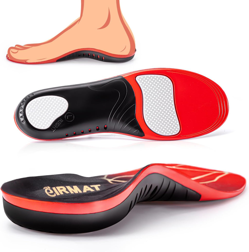CRUVHEAL Plantar Fasciitis High Arch Support Insoles front view orthotic inserts.