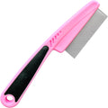 LLTGMV Flea and Tick Comb for pets with pink rubber handle