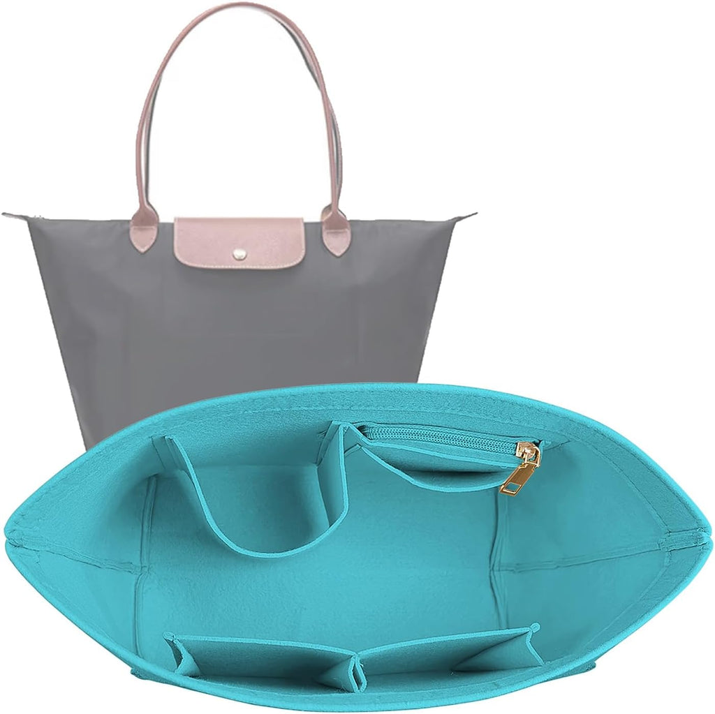 Lckaey Purse Organizer Insert for Longchamp, Premium Felt Long Champ Le Pliage Handbag Organizer Large beige - Image 15
