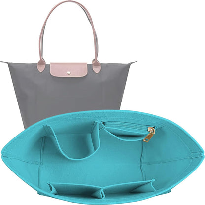 Lckaey Purse Organizer Insert for Longchamp, Premium Felt Long Champ Le Pliage Handbag Organizer Large beige - Image 15