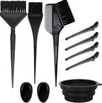 NOUSV professional hair bleach kit showing all ten coloring tools spread out for home salon use