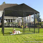 Weather Guard durable large dog house outdoor cover installed on cage
